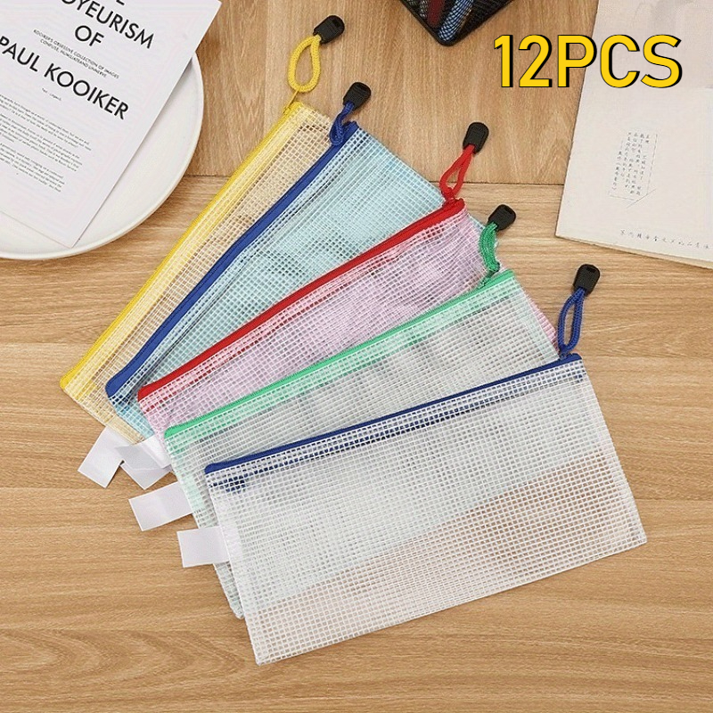 Office Stationery And Supply - 12PCS Stationery Storage Folder File Mesh