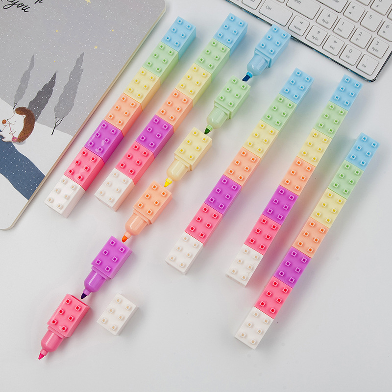 Highlighter Set Pastel - 6pcs Pastel Color Body Building Block
