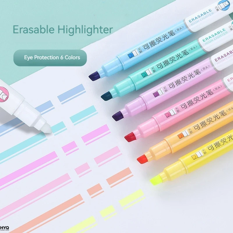 Highlighter Set Pastel - 6pcs Erasable Highlighters Pastel Markers Dual