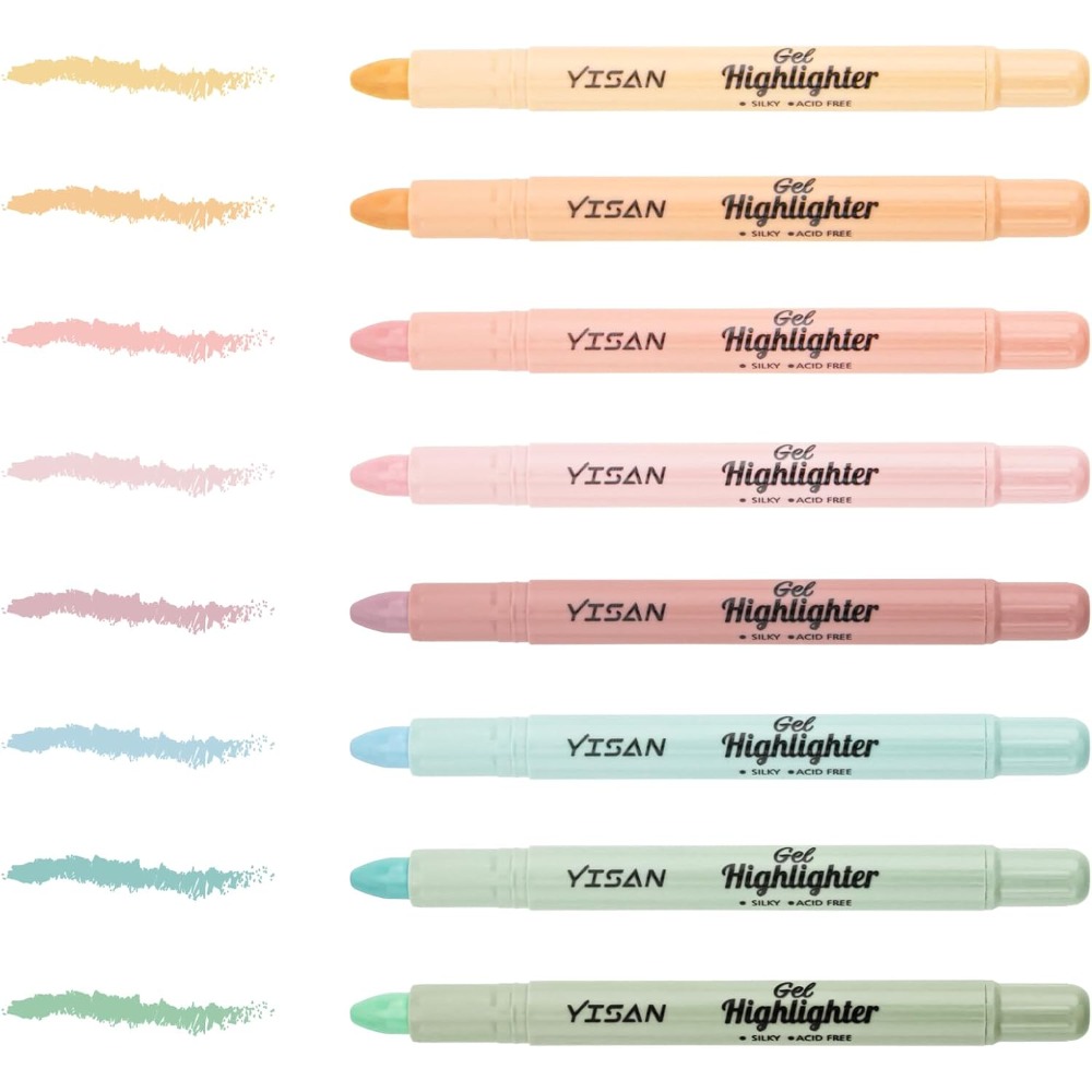 Highlighter Set Pastel - Dry Highlighter Set 8 Pastel Colors