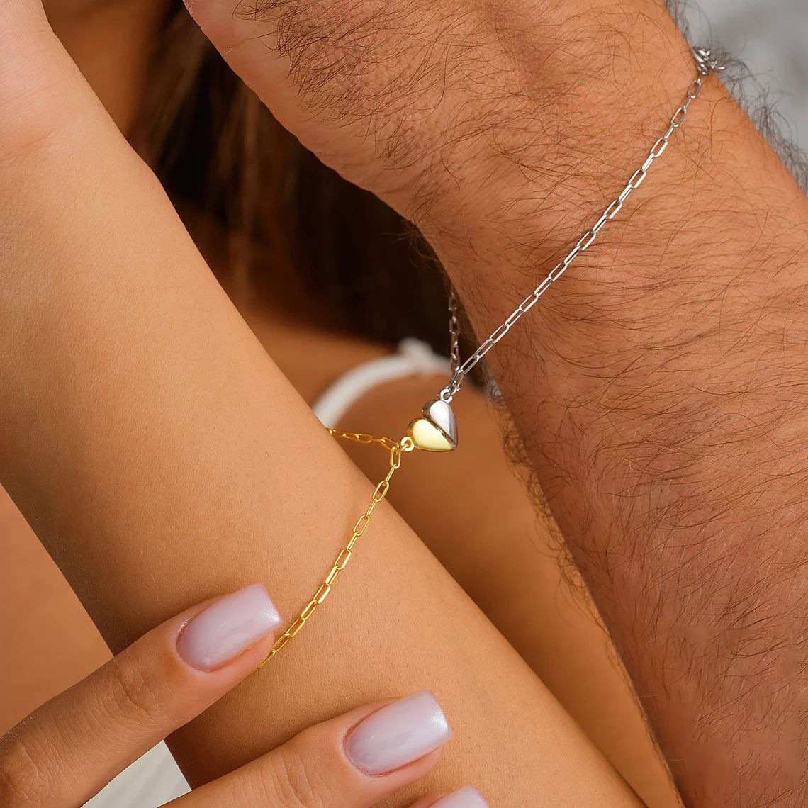 Magnetic Heart Couple Bracelet - Paperclip Magnetic Set 리뷰 및 가격