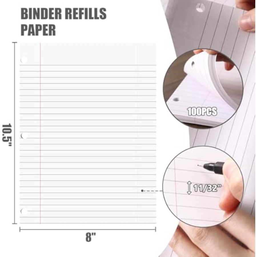 100 Sheets Loose Leaf Paper, 8 - Paper Punch 3 Hole 리뷰 및 가격