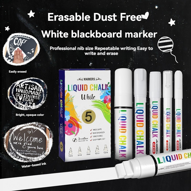 5pcs/set White Chalk Markers L - Whiteboard Marker Set 리뷰 및 가격