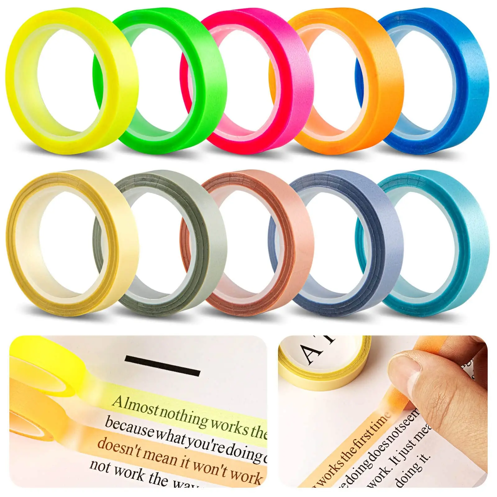 5Rolls Transparent Fluorescent - Index Tab Divider 리뷰 및 가격