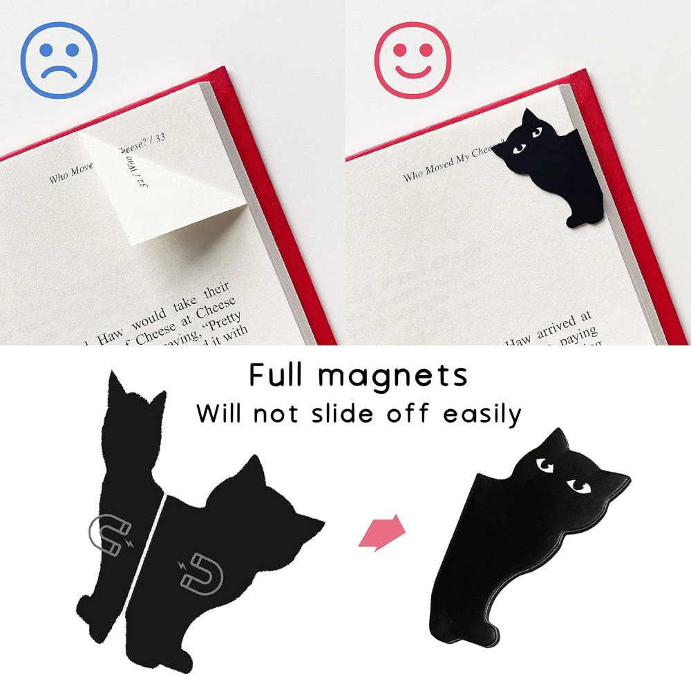 6 Cute Cat Magnetic Bookmarks  - Paperclip Magnetic Set 리뷰 및 가격