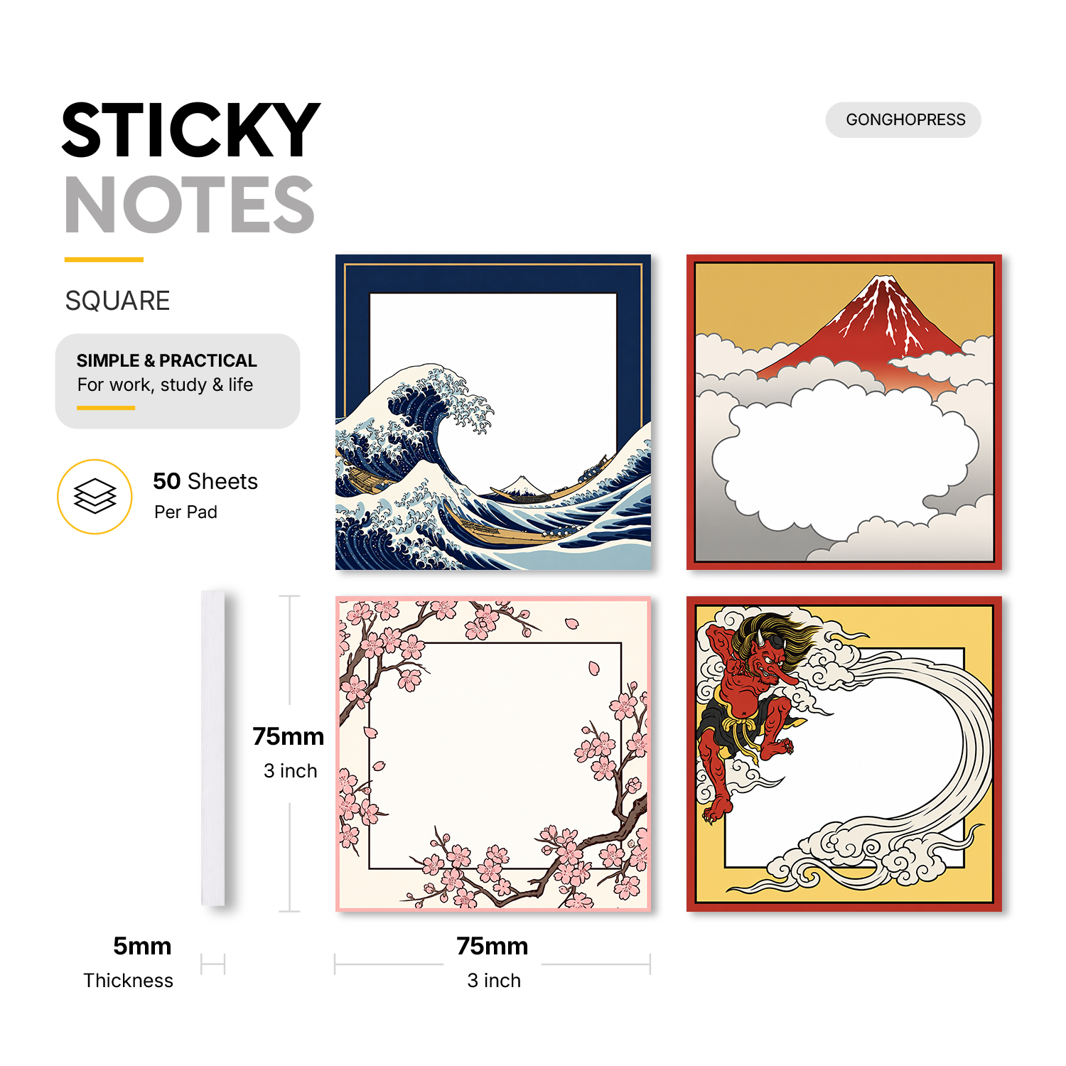 4pcs Japanese Style Sticky Not - Total Stationery & Office Supply 리뷰 및 가격