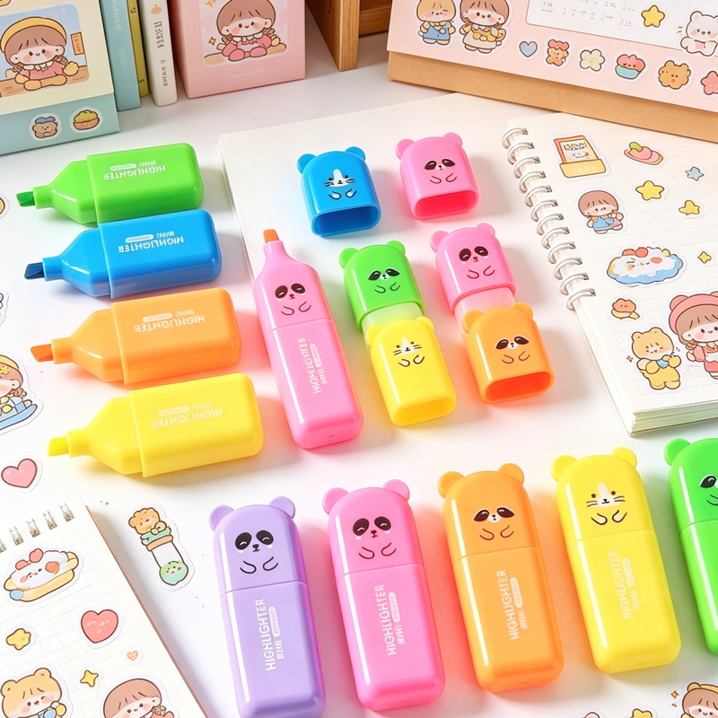 4/6/12 Pcs Kawaii Bear Highlig - Highlighter Set Pastel 리뷰 및 가격
