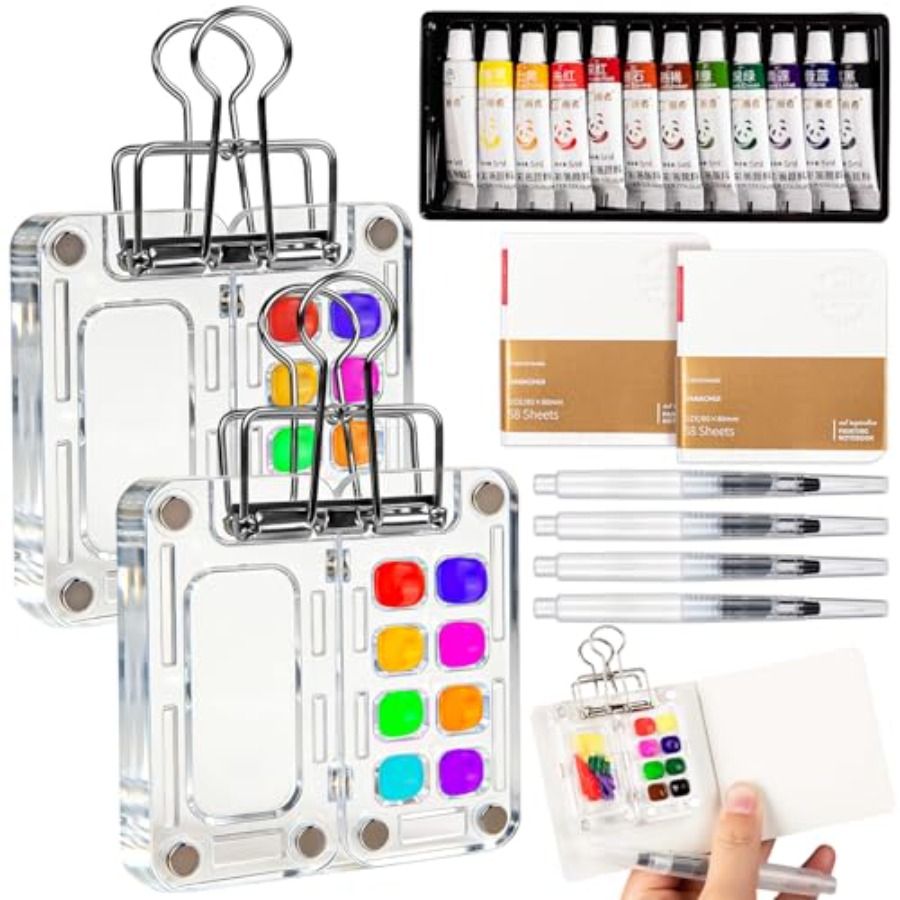 Mini Watercolor Paint Set Trav - Paperclip Magnetic Set 리뷰 및 가격