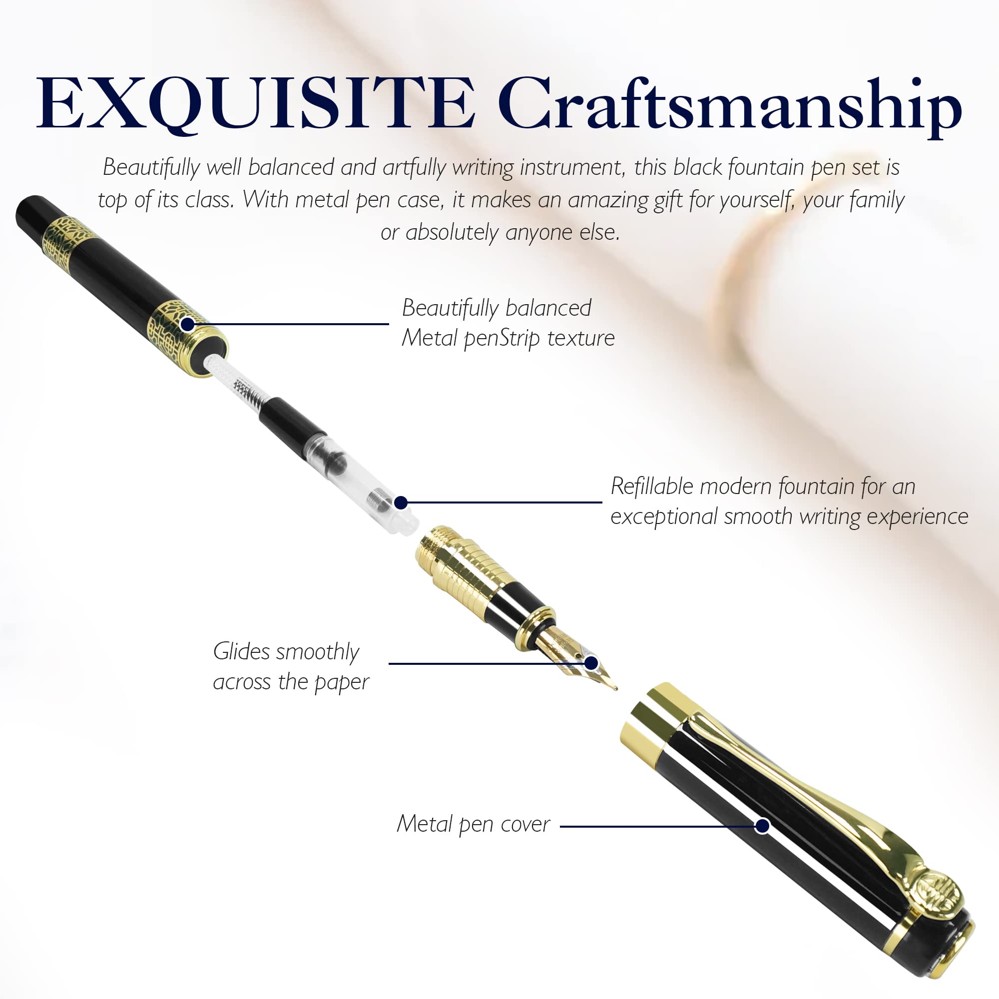 Retro Metal Fountain Pen F Nib - Office Stationery Supply Business 리뷰 및 가격
