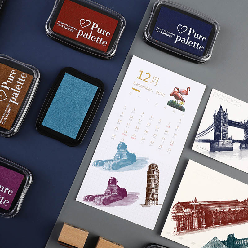 6 pieces - Retro solid color s - Self Inking Stamp 리뷰 및 가격