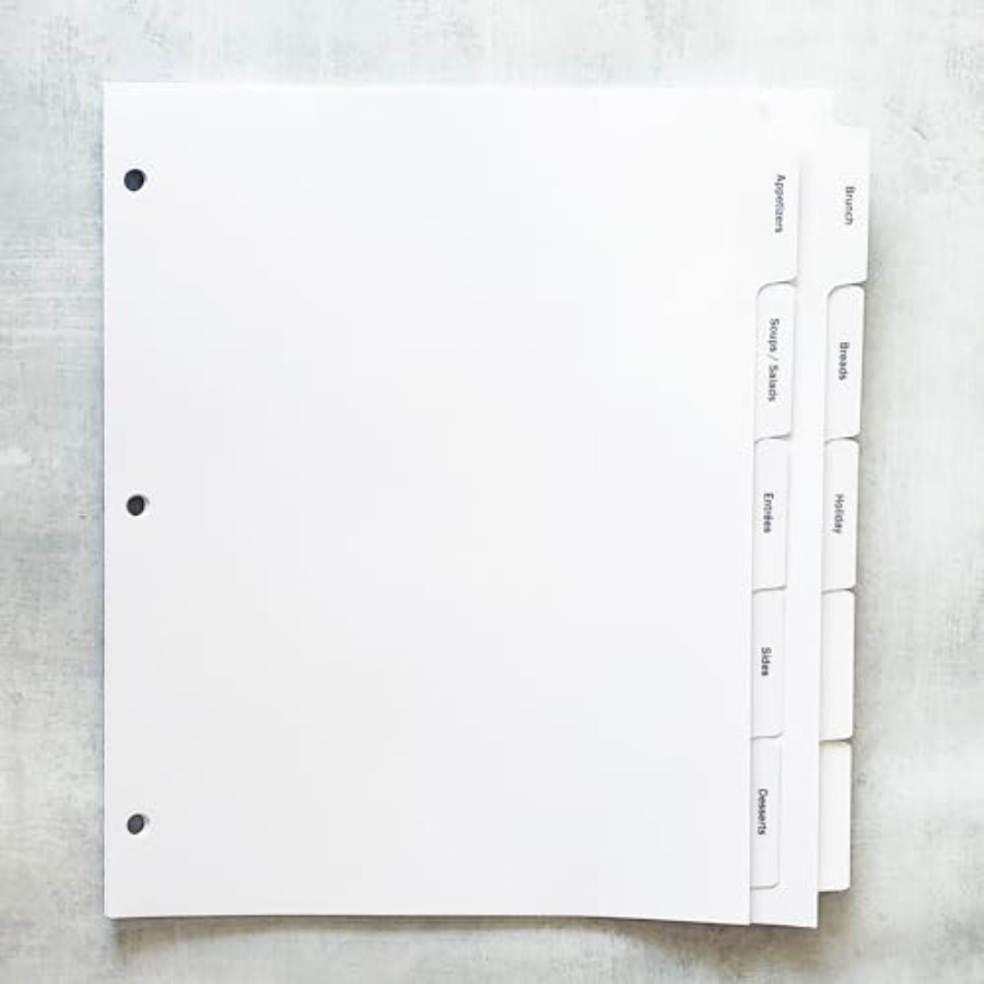PRE-Printed Recipe Binder Inde - Index Tab Divider 리뷰 및 가격