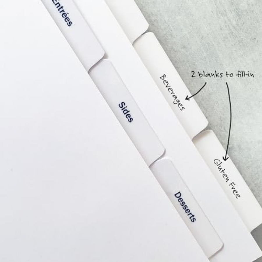 PRE-Printed Recipe Binder Inde - Index Tab Divider 리뷰 및 가격