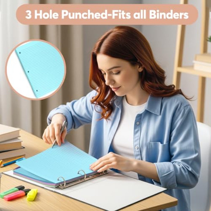 Colored Notebook Paper 8.5 x 1 - Paper Punch 3 Hole 리뷰 및 가격