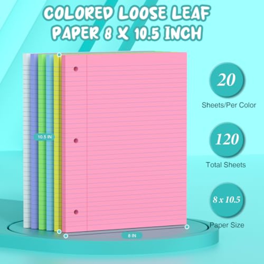 120 Sheets Loose Leaf Paper 8  - Paper Punch 3 Hole 리뷰 및 가격