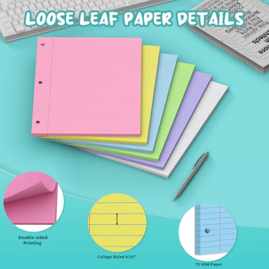 120 Sheets Loose Leaf Paper 8  - Paper Punch 3 Hole 리뷰 및 가격