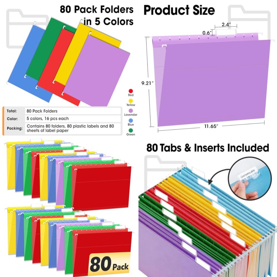 Hanging File Folders, Colored  - File Folder Hanging 리뷰 및 가격