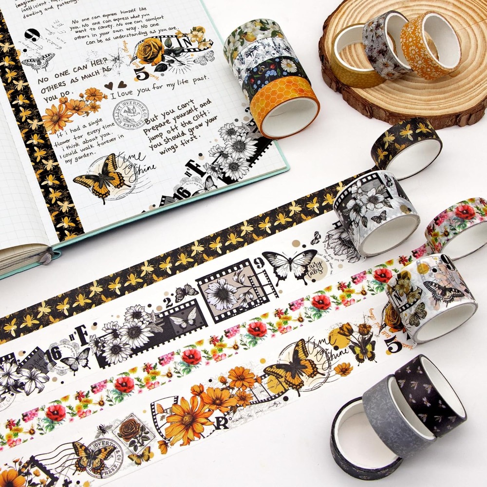 14 Rolls Vintage Bee Floral Bu - Washi Tape Set 리뷰 및 가격