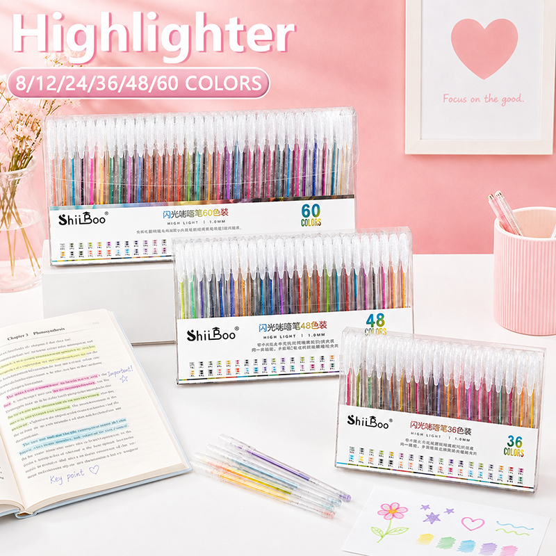8-60 Colors Glitter Gel Pen Se - Highlighter Set Pastel 리뷰 및 가격