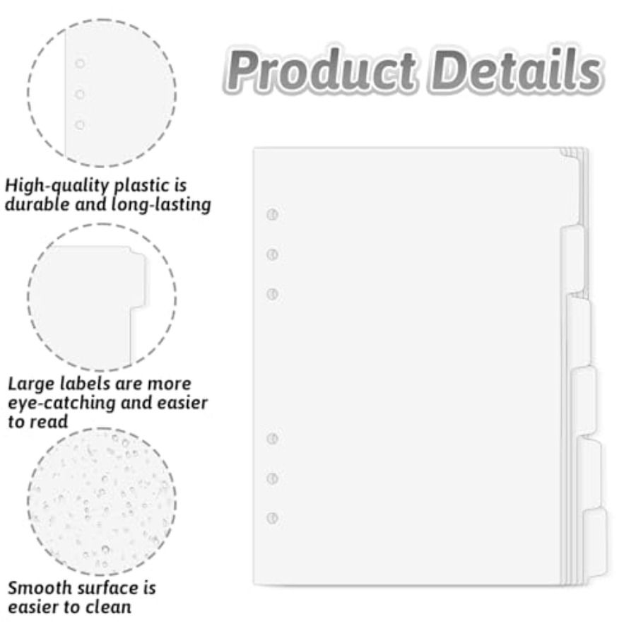 6 Pcs A5 Binder Dividers, 6 Ho - Index Tab Divider 리뷰 및 가격