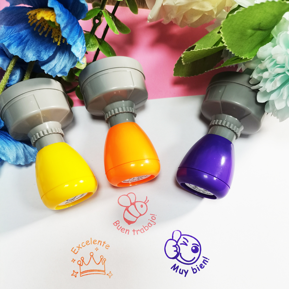 Color 3 pieces large Spanish e - Self Inking Stamp 리뷰 및 가격