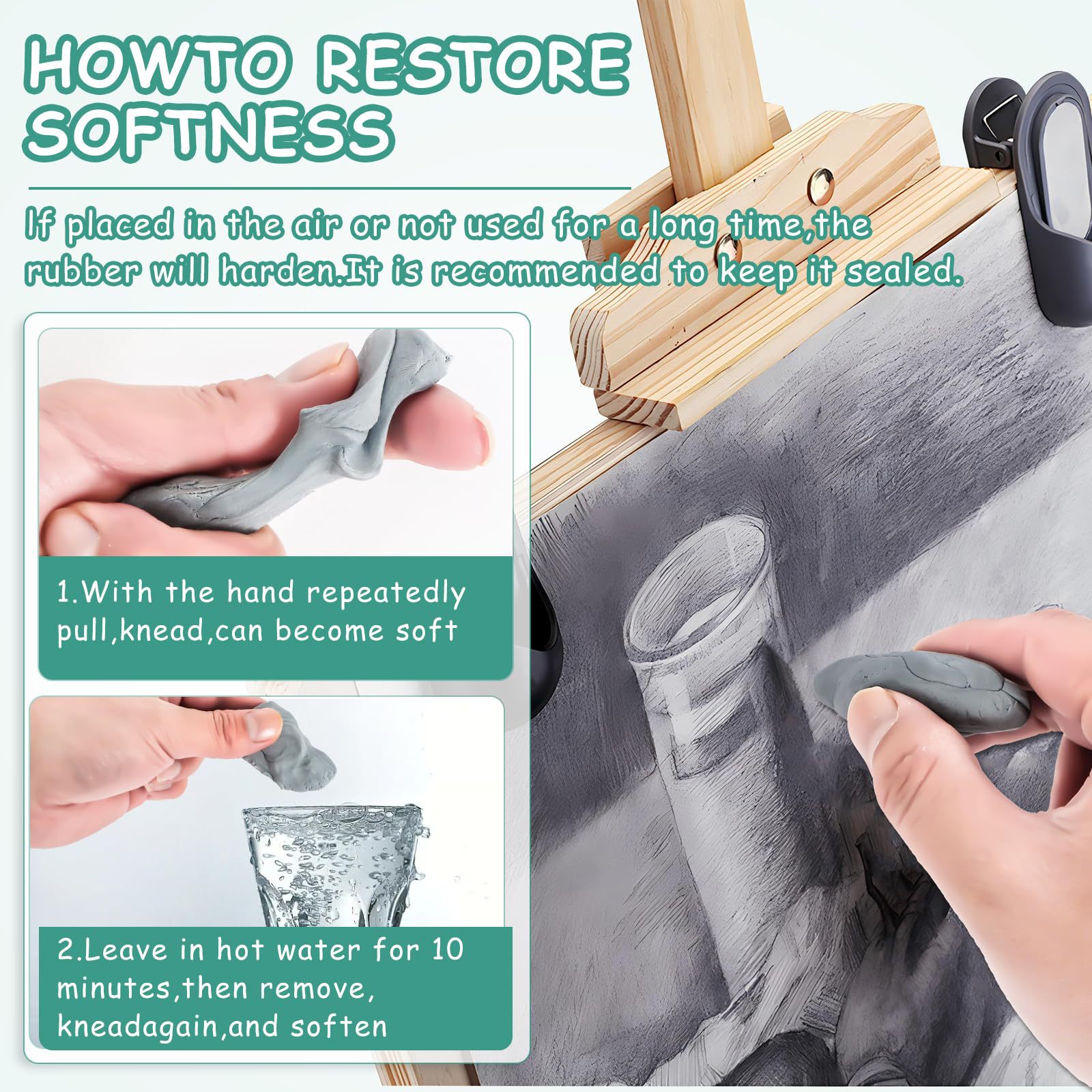 2pcs Kneaded Eraser for Artist - Rubber Eraser Kneaded 리뷰 및 가격